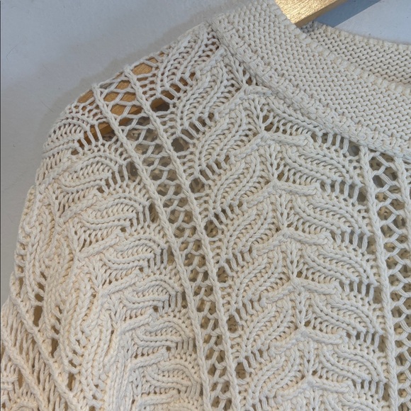 Cotton roads cream wide knit pullover sweater size Small - Picture 7 of 10
